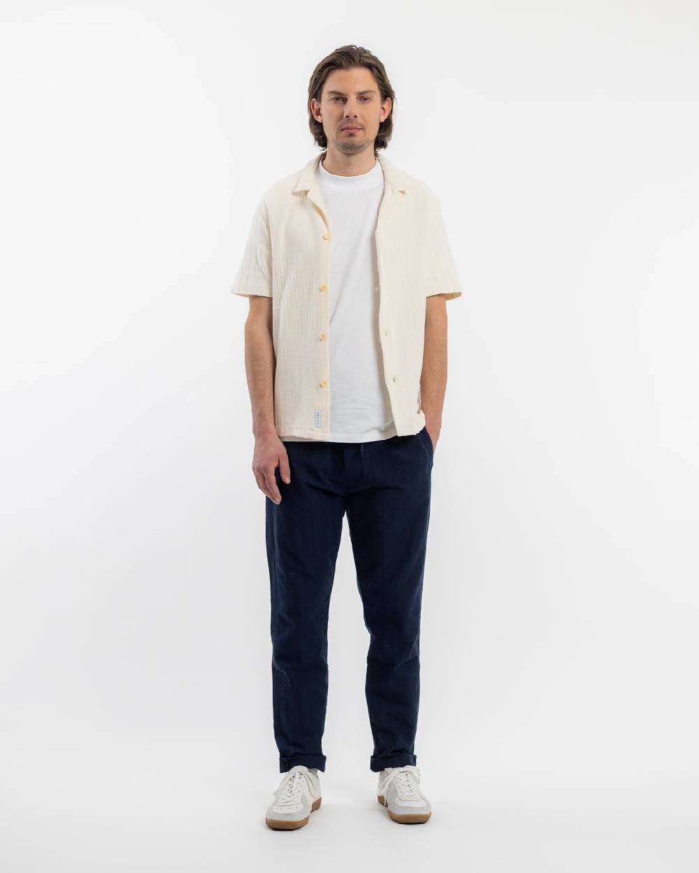 Rotholz Strick Bowling Shirt Bio Baumwolle - Creme Sonderangebot