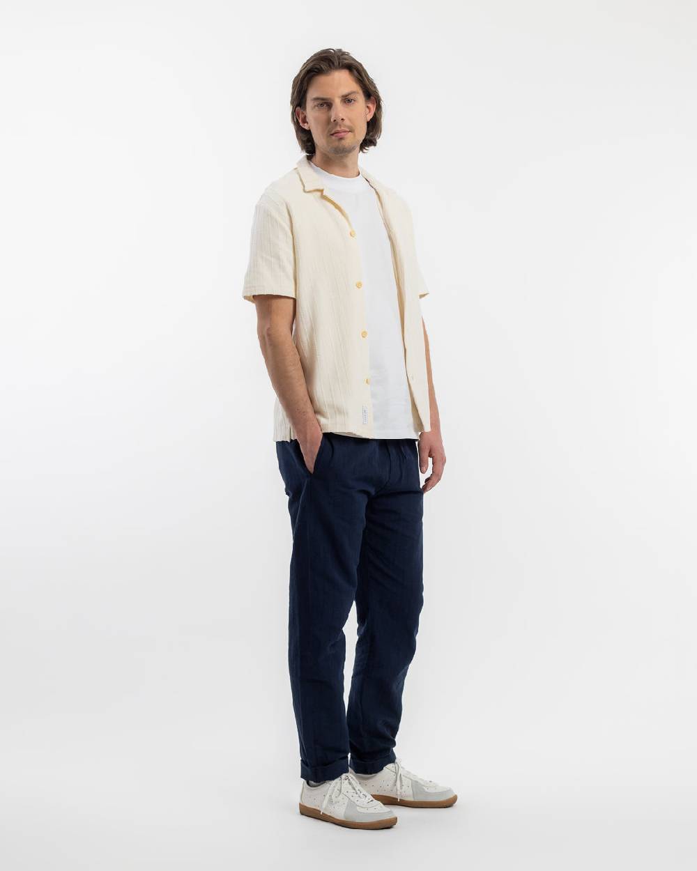Rotholz Strick Bowling Shirt Bio Baumwolle - Creme Sonderangebot
