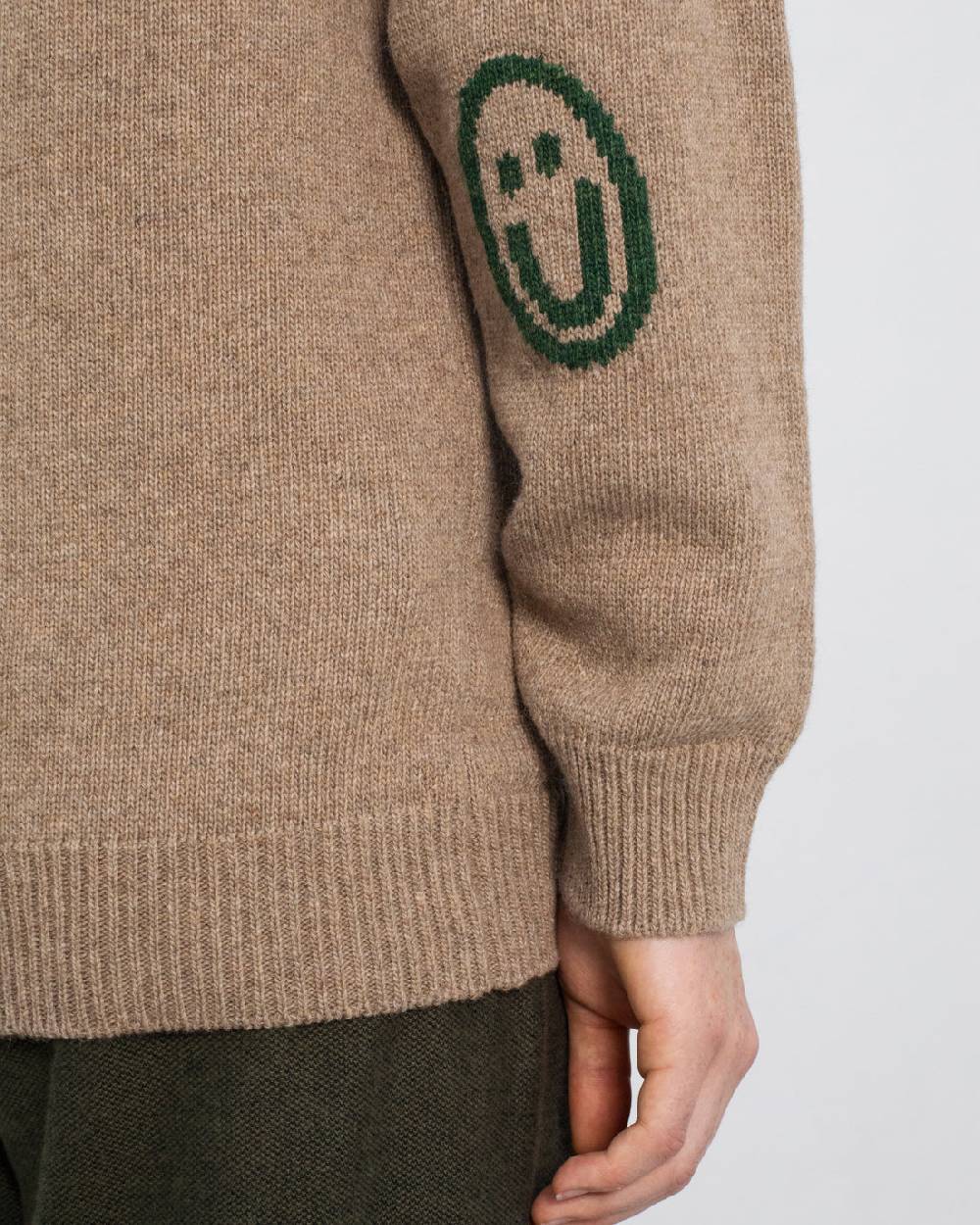 Rotholz Smiley Strickpullover Recycelte Wolle - Beige Jubiläumsangebot