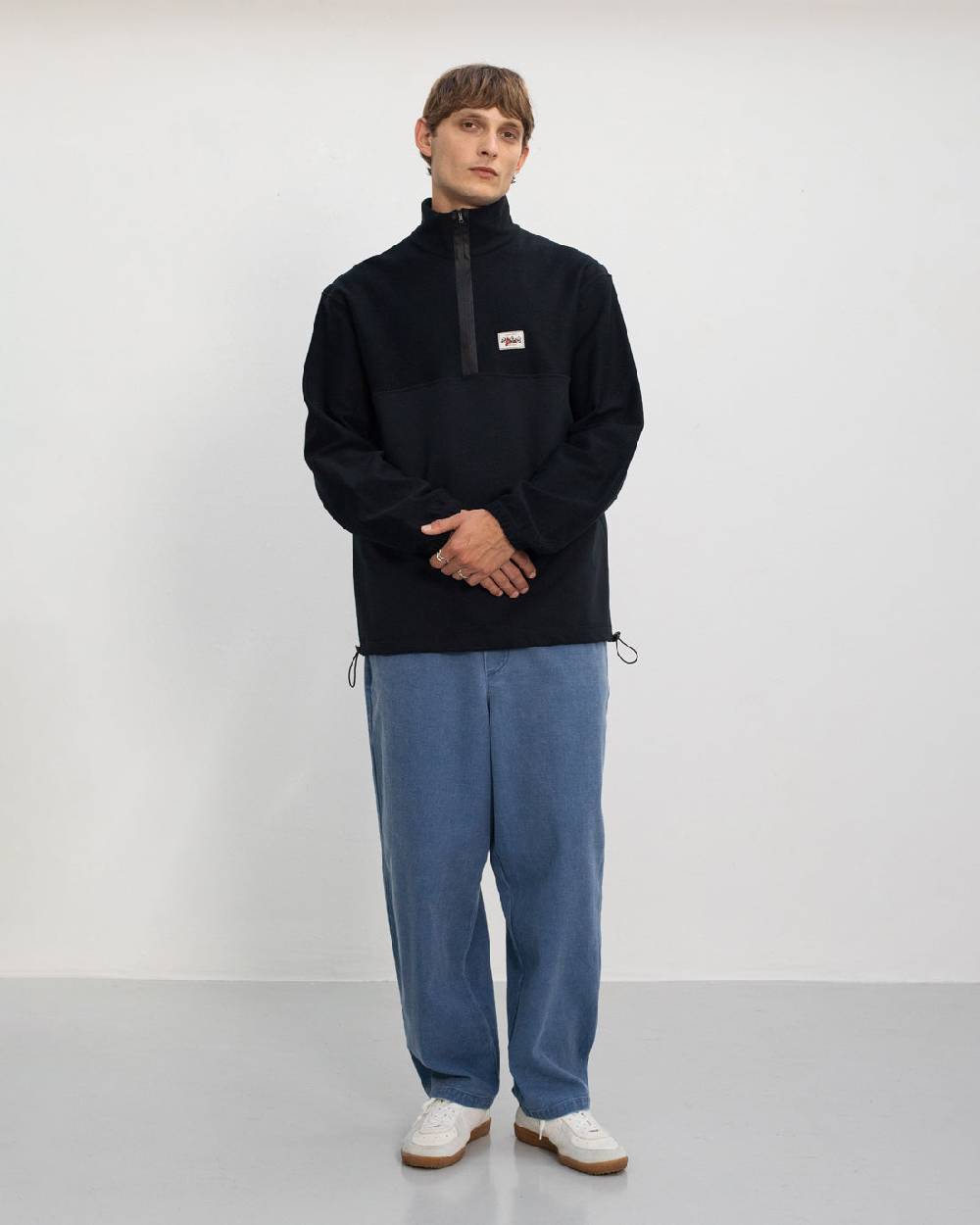 Rotholz Divided Sweatshirt Bio Baumwolle - Schwarz Zeitlich begrenztes Angebot