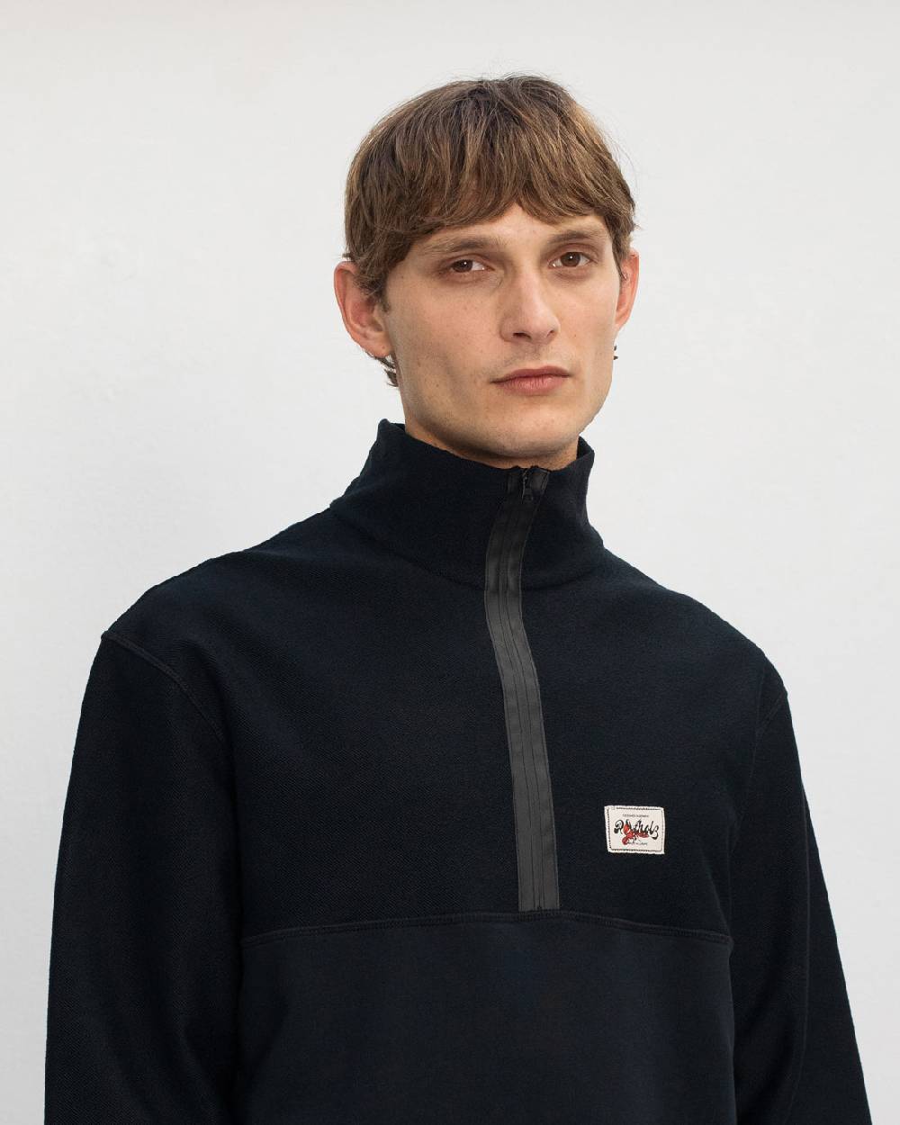 Rotholz Divided Sweatshirt Bio Baumwolle - Schwarz Zeitlich begrenztes Angebot