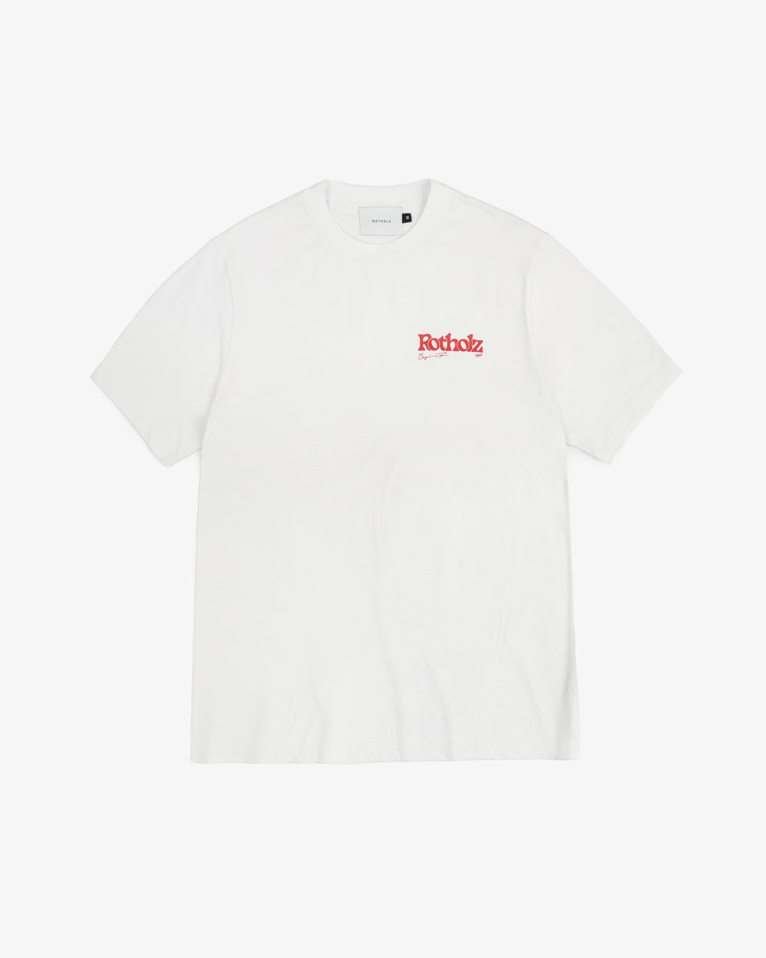Rotholz Retro Logo T-Shirt Bio Baumwolle - Weiß Räumungsverkauf