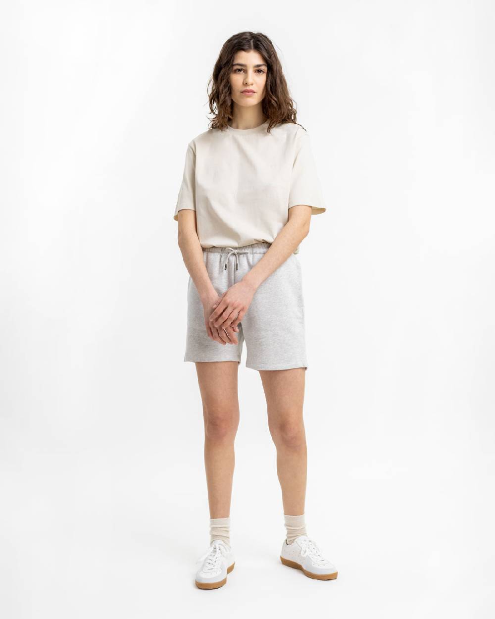 Rotholz Logo Sweatshorts aus Bio-Baumwolle Grau Kostenlose Rückgabe