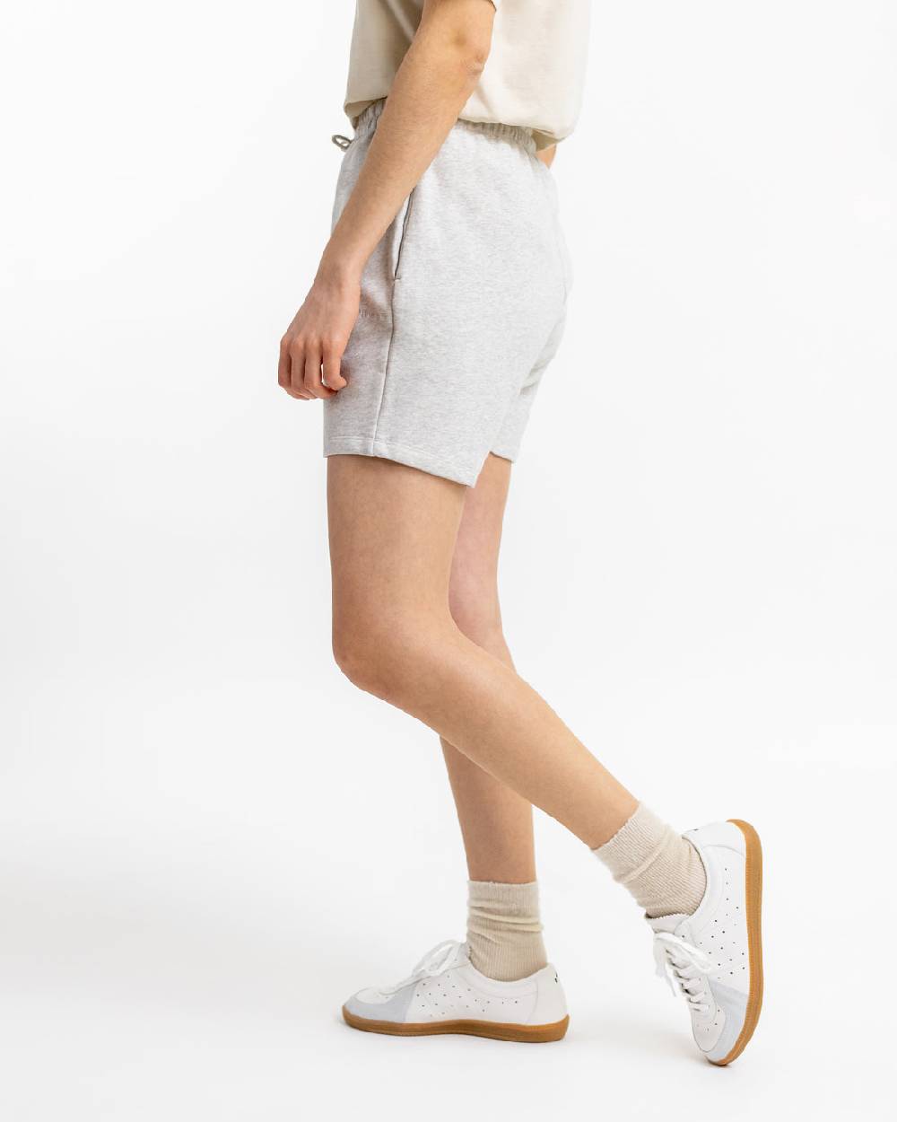 Rotholz Logo Sweatshorts aus Bio-Baumwolle Grau Kostenlose Rückgabe