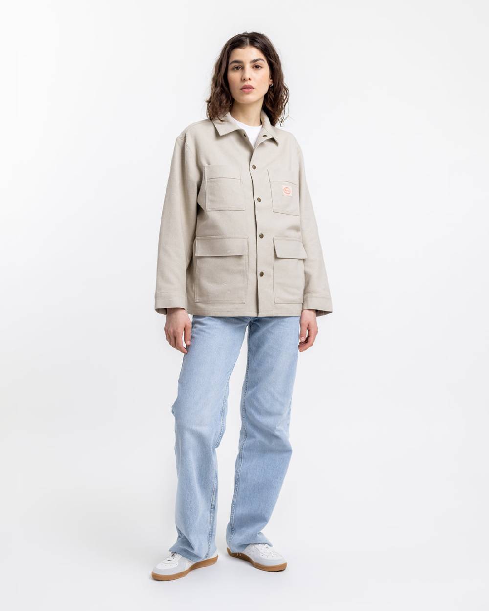 Rotholz Leichte Jacke aus Bio Canvas Beige Kariert Begrenzte Freigabe