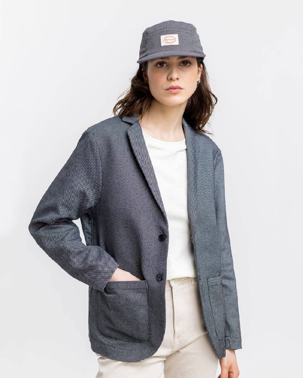 Rotholz Workwear Blazer aus Bio Twill Schwarz Kariert JETZT KAUFEN