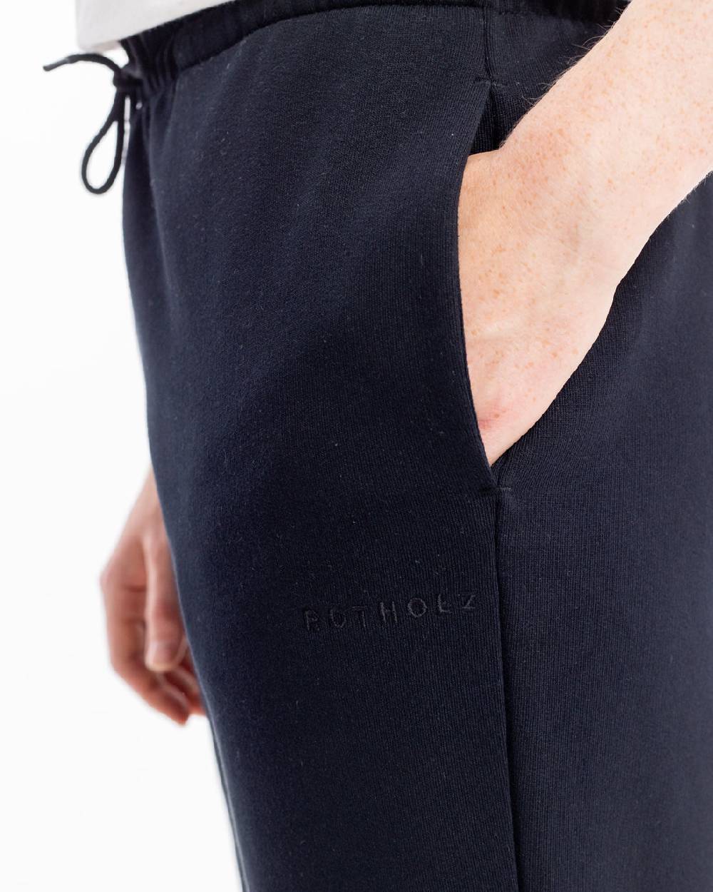 Rotholz Logo Sweatpants Bio Baumwolle - Schwarz Online Shopping