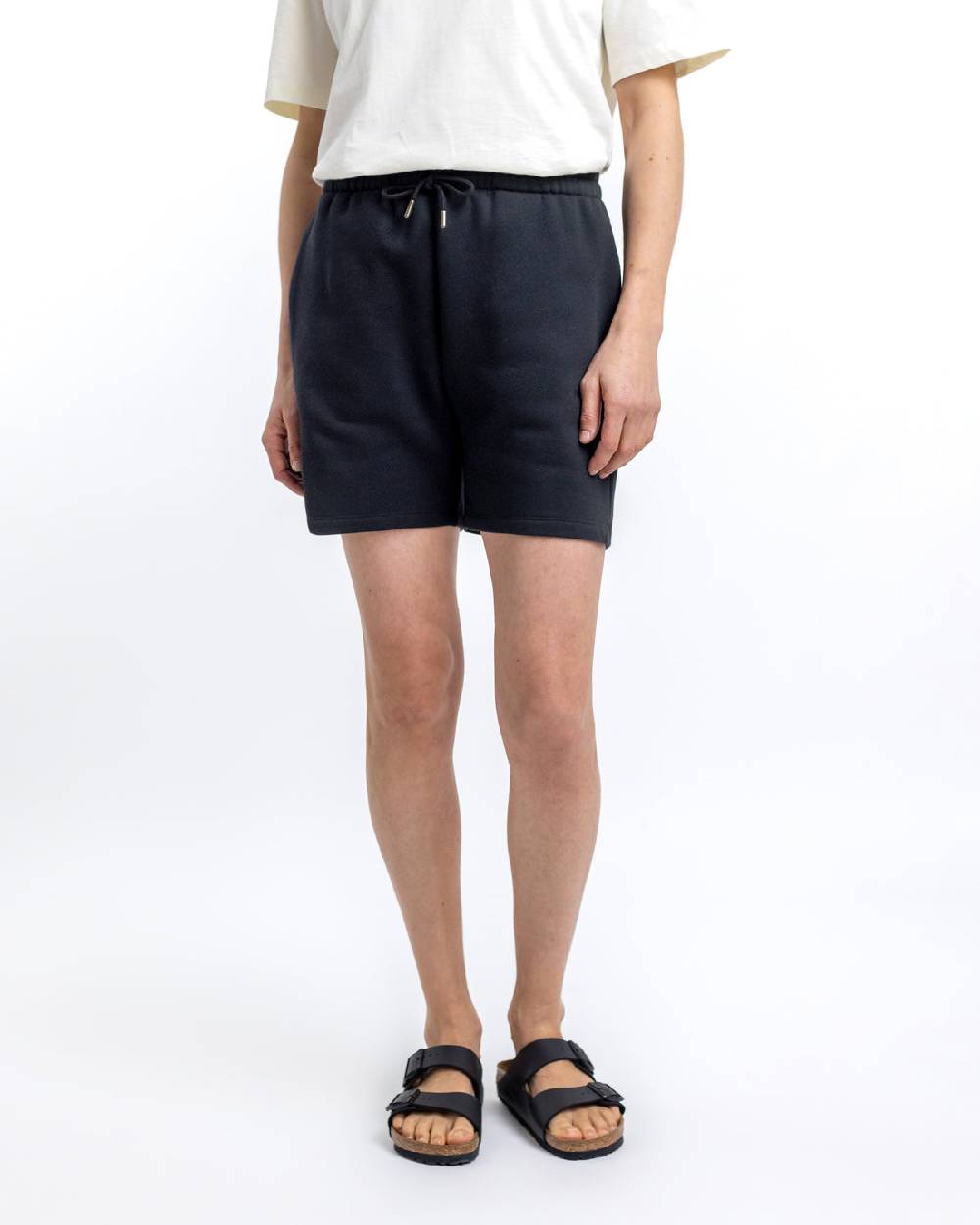 Rotholz Logo Sweatshorts aus Bio-Baumwolle Schwarz Preisnachlass