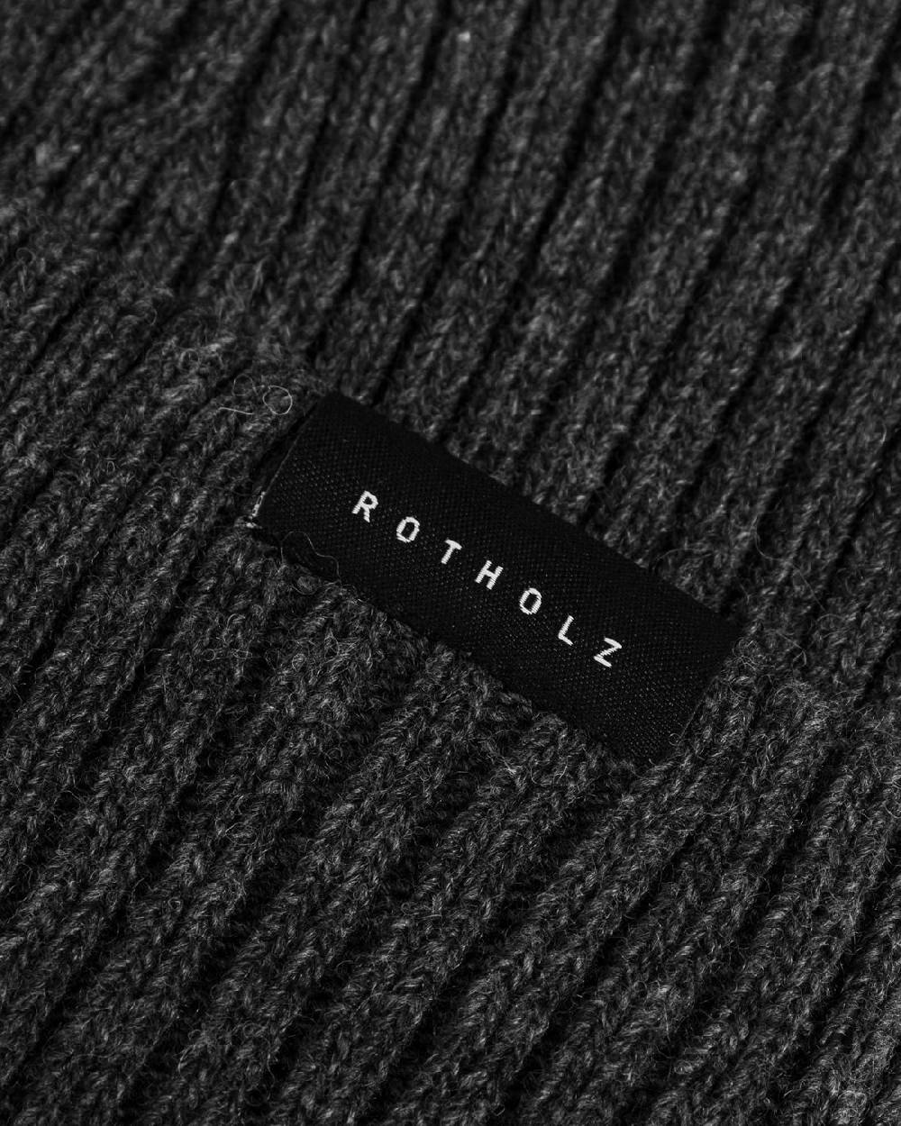 Rotholz Klassische Mütze Wollmix Ripp - Anthrazit Kauf eins, bekomm eins gratis