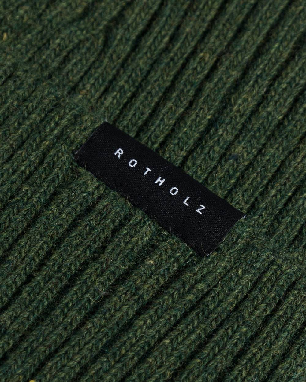 Rotholz Klassische Mütze Wollmix Ripp - Grün Super Sparpreis