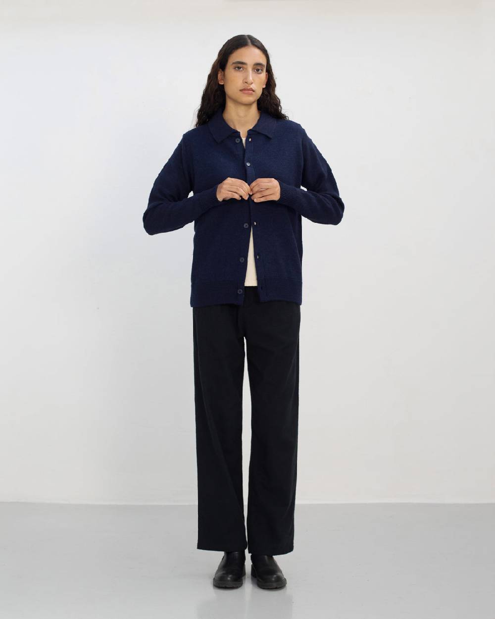 Rotholz Strick Shirt Merinowolle - Blau Letzte 3 Tage