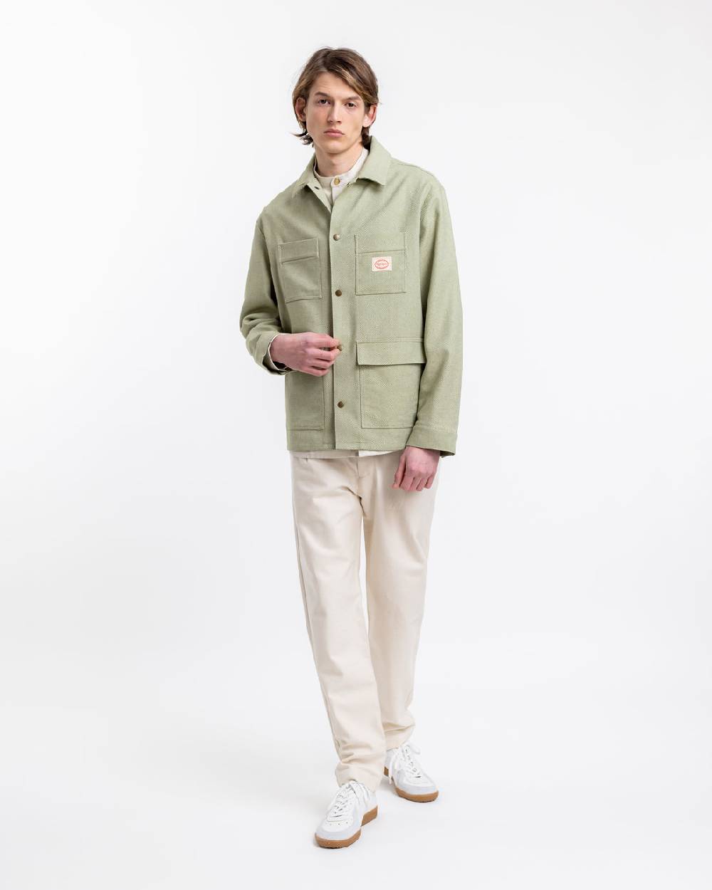 Rotholz Leichte Jacke aus Bio Canvas Grün Kariert Neueste Stile