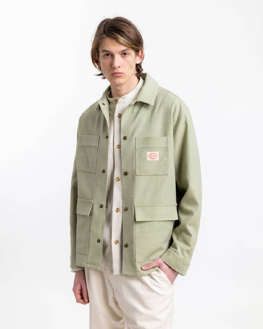 Rotholz Leichte Jacke aus Bio Canvas Grün Kariert Neueste Stile