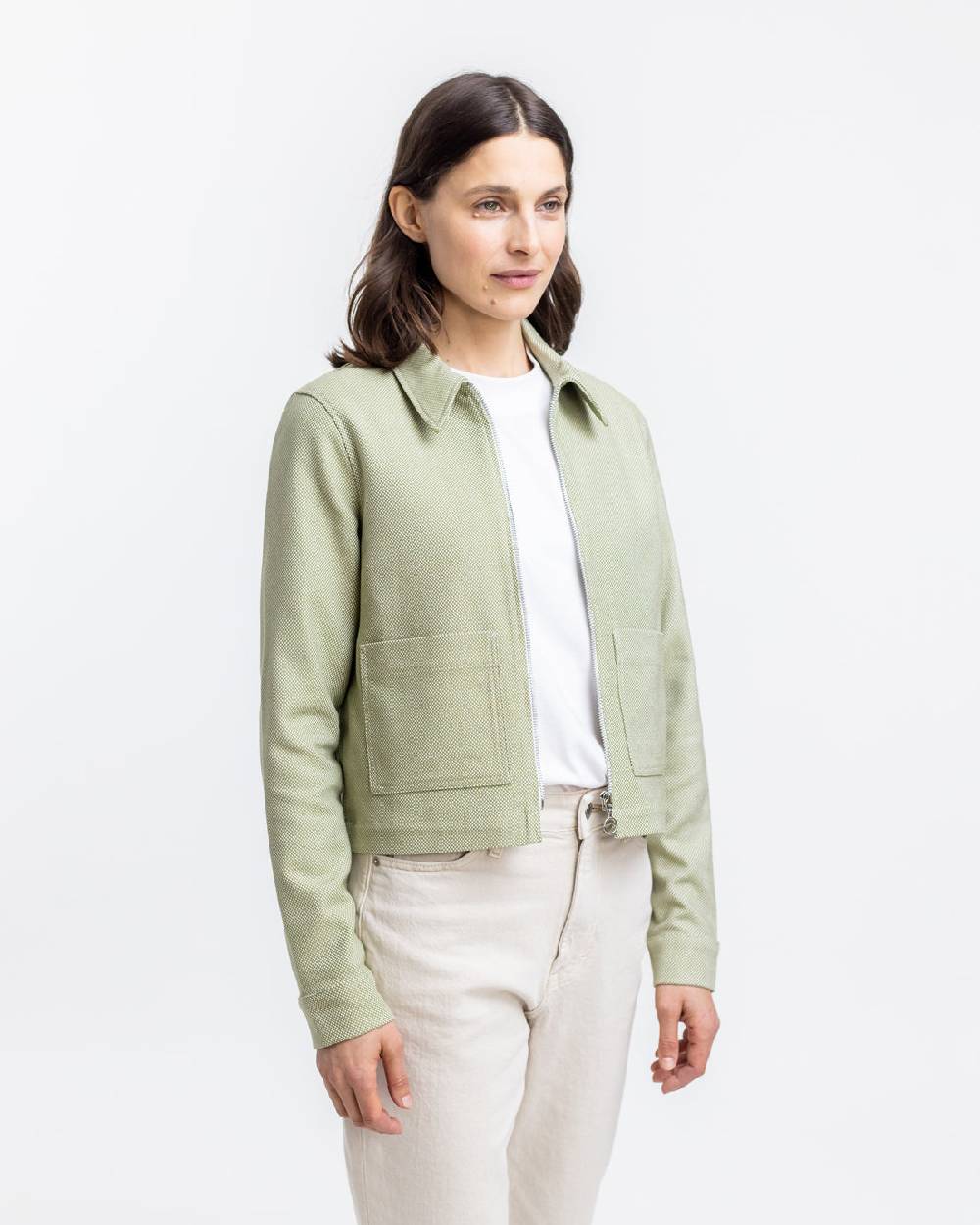 Rotholz Kurze Jacke aus Bio Canvas Grün Kariert Bis zu 60% Rabatt