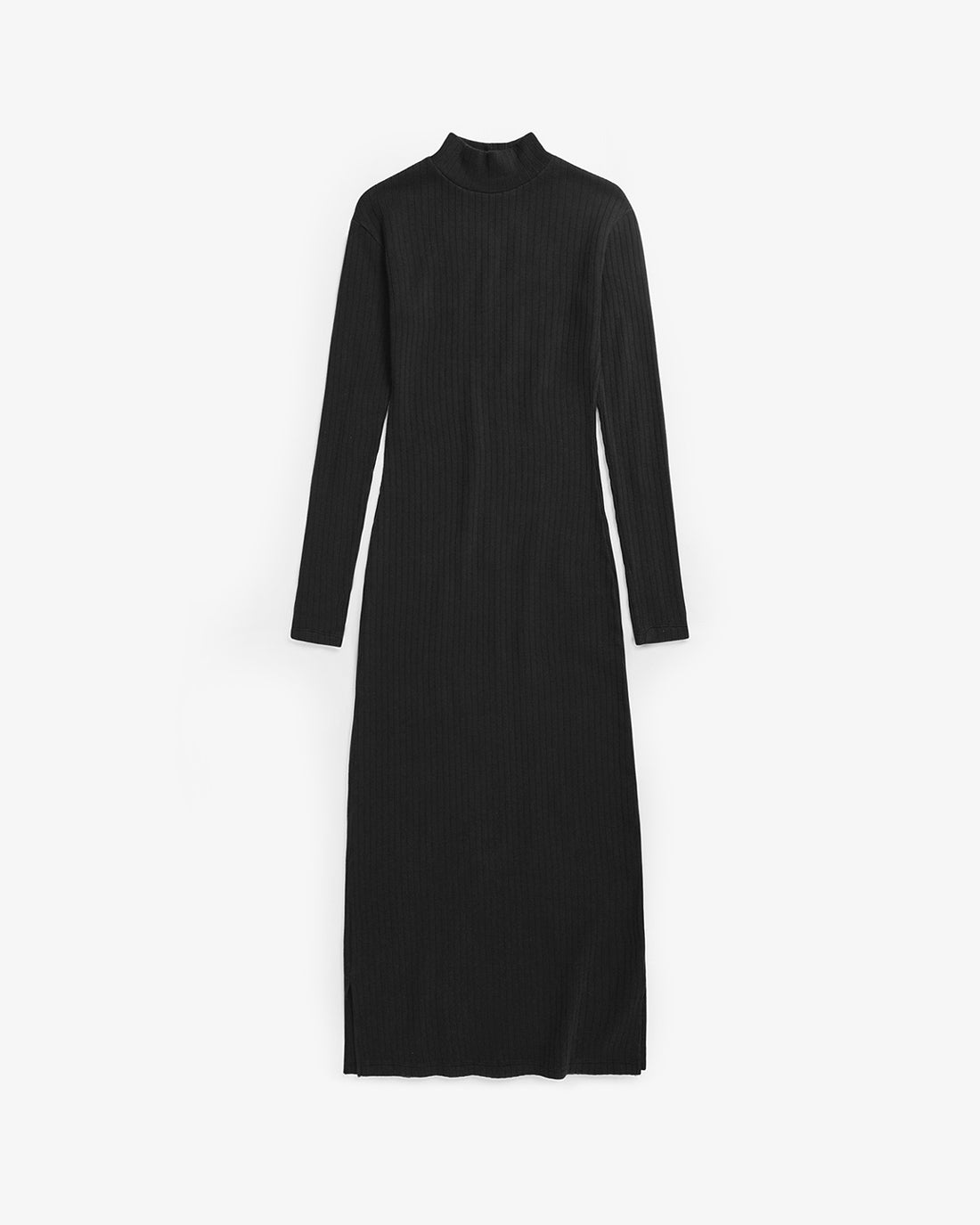Rotholz Geripptes Kleid Bio Baumwolle - Schwarz Outlet