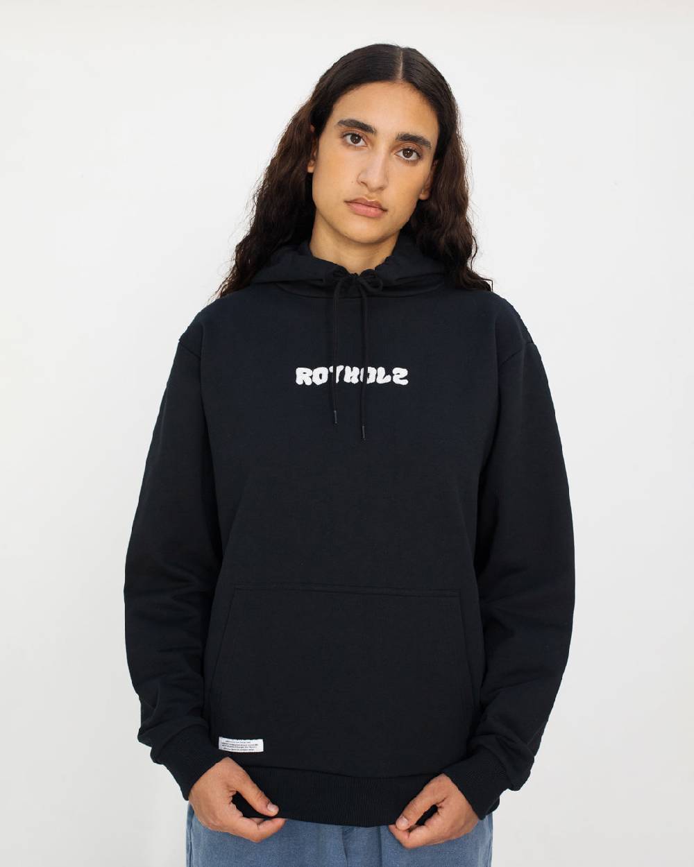 Rotholz Logo Hoodie Bio Baumwolle - Schwarz Flash Sale