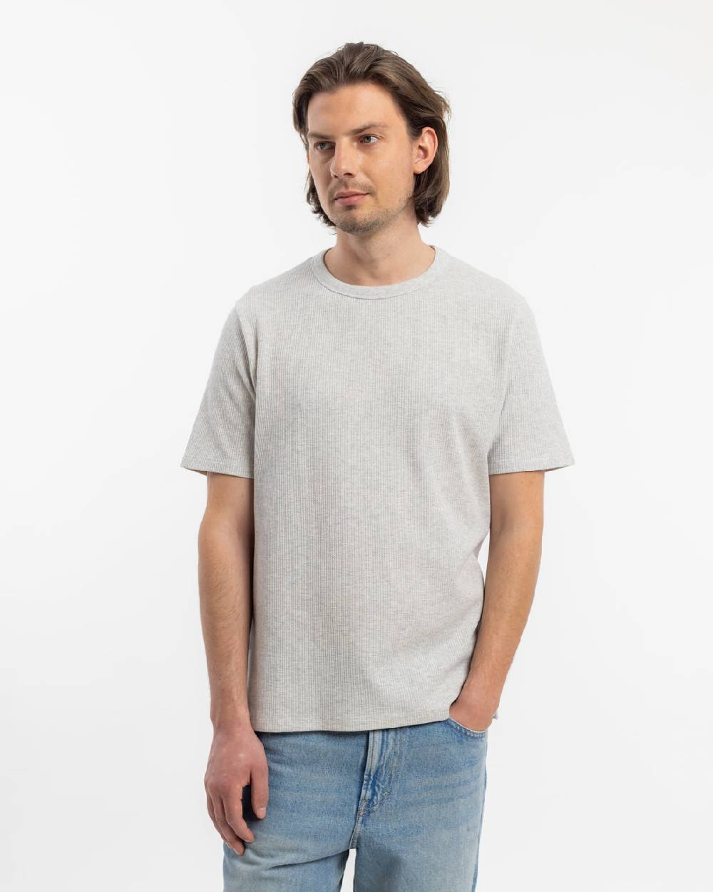 Rotholz Waffel T-Shirt Bio-Baumwolle - Grau Cyber Monday