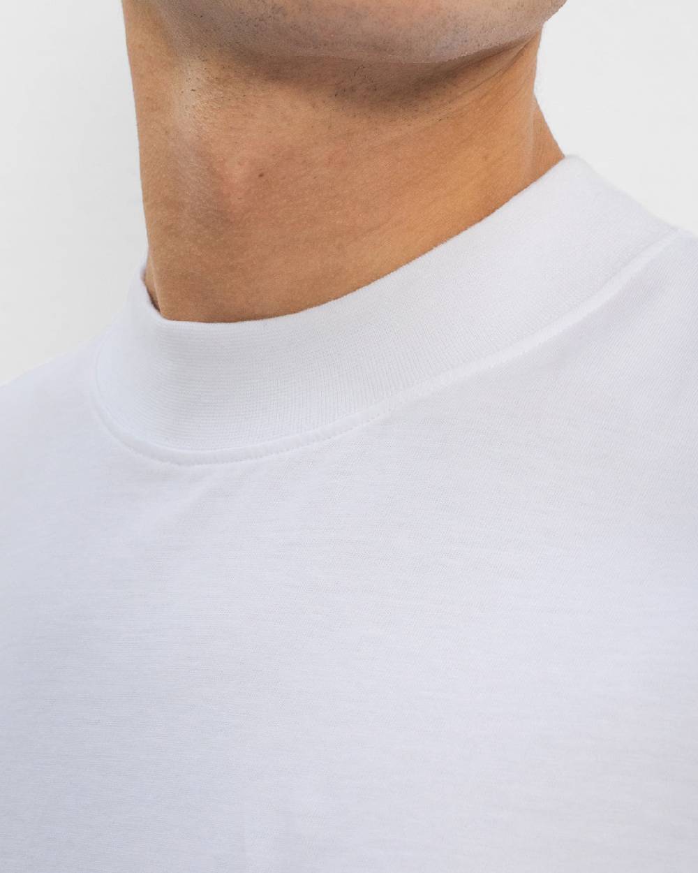 Rotholz Basic T-Shirt mit breitem Kragen Bio Baumwolle - Weiß Jubiläumsangebot