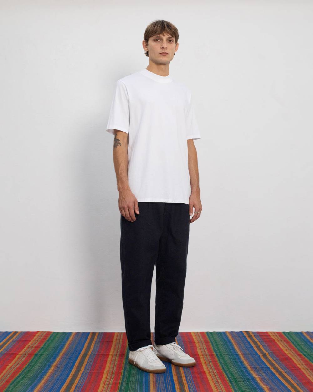 Rotholz Basic T-Shirt mit breitem Kragen Bio Baumwolle - Weiß Jubiläumsangebot