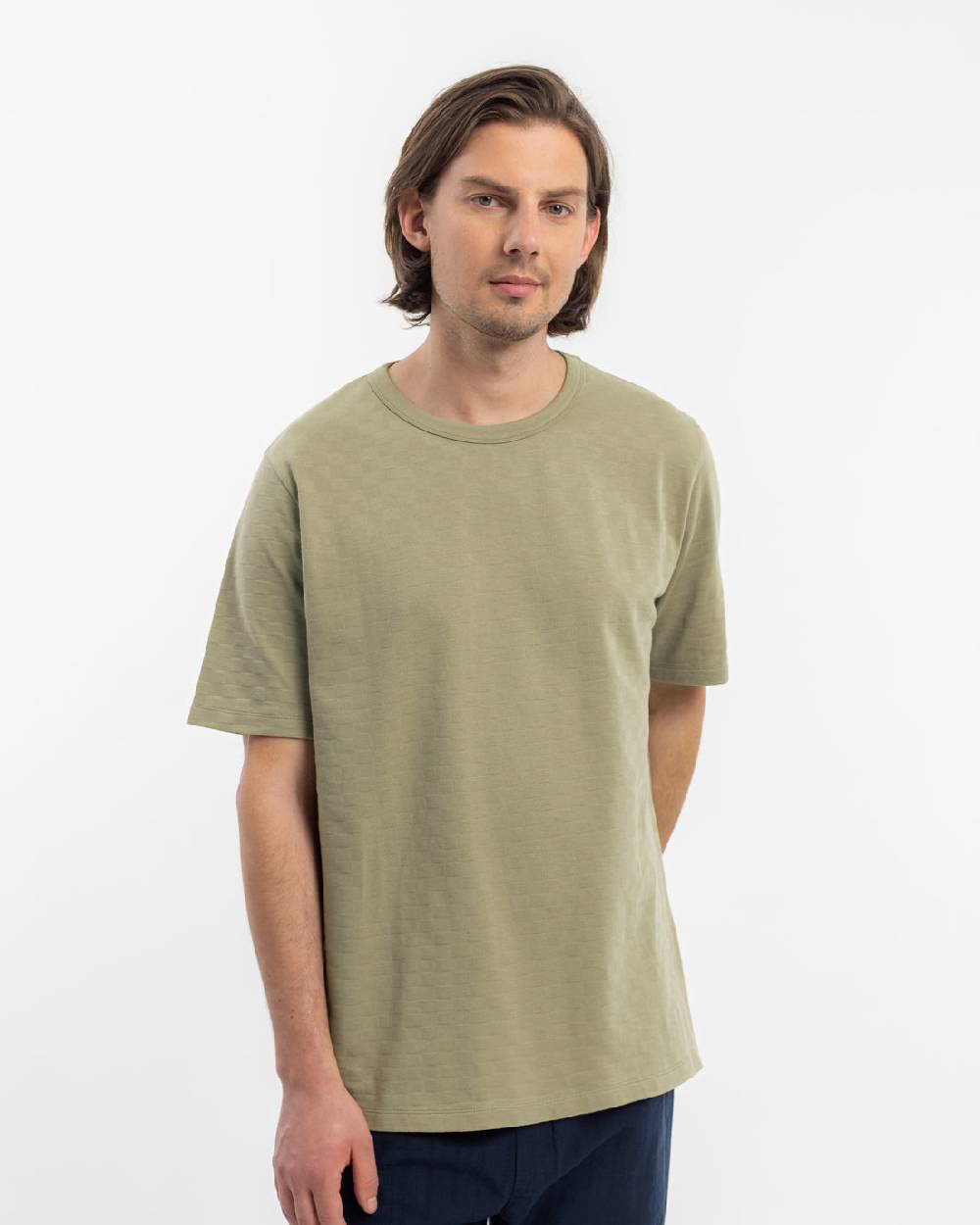 Rotholz Strukturiertes T-Shirt Bio Baumwolle - Grün Online Outlet