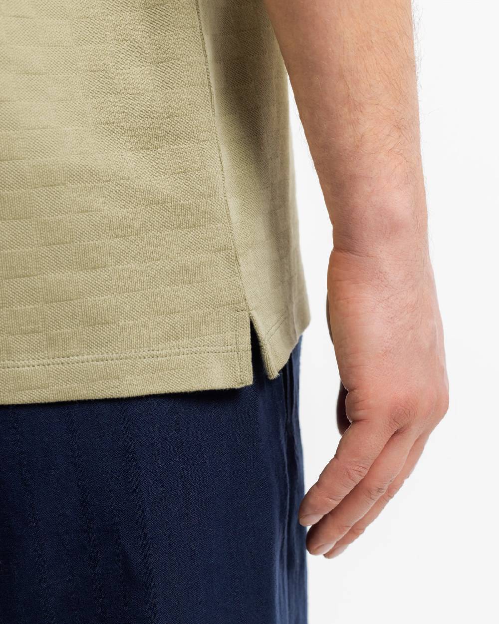 Rotholz Strukturiertes T-Shirt Bio Baumwolle - Grün Online Outlet