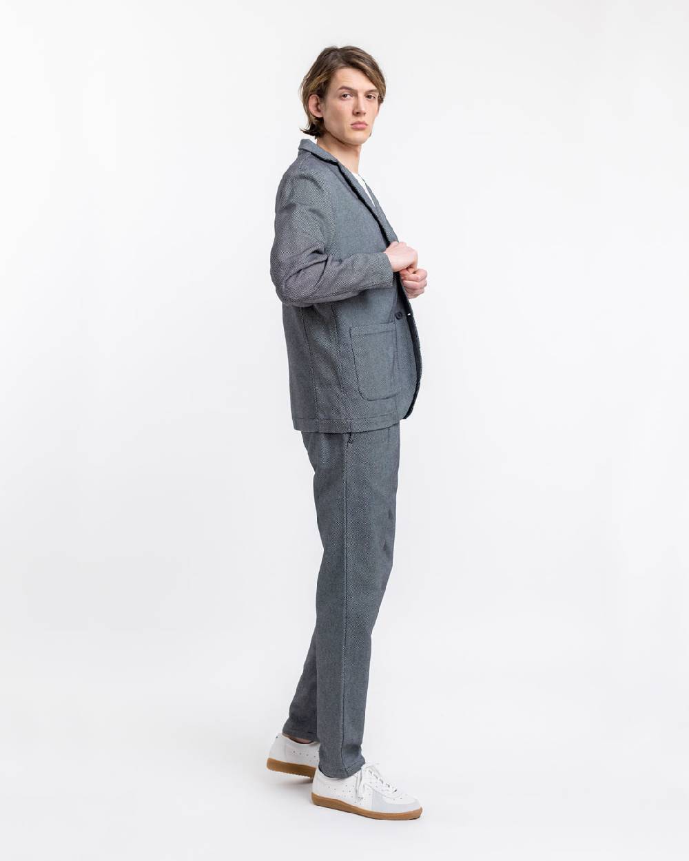 Rotholz Workwear Blazer aus Bio Canvas Schwarz Kariert Exklusive Angebote