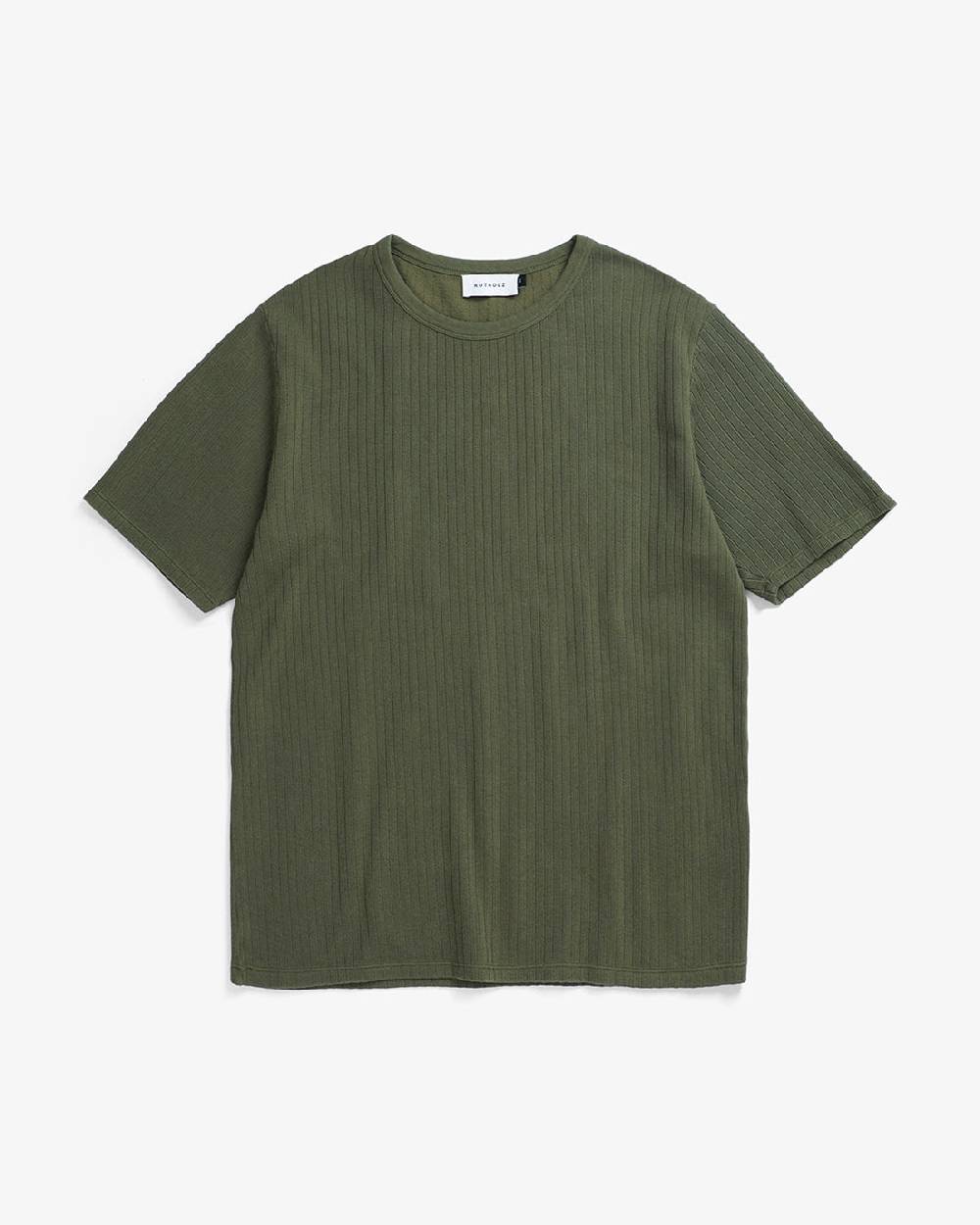 Rotholz Schweres Geripptes T-Shirt Bio Baumwolle - Grün Saisonale Angebote