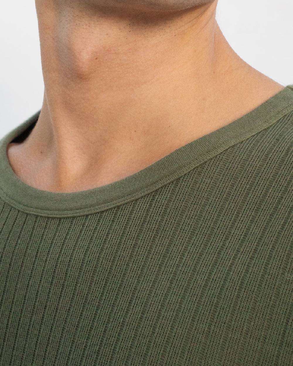 Rotholz Schweres Geripptes T-Shirt Bio Baumwolle - Grün Saisonale Angebote