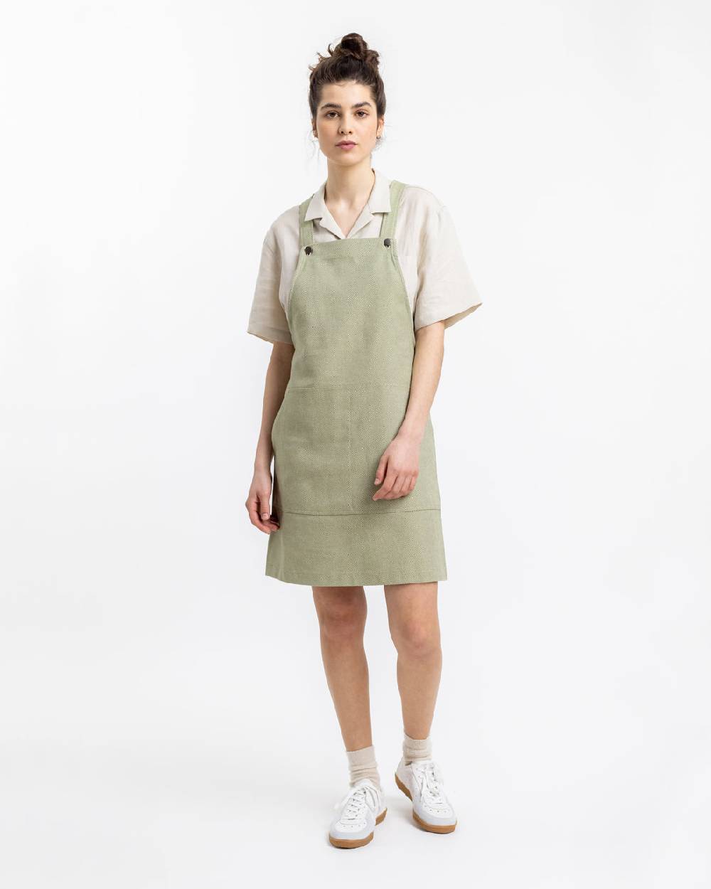 Rotholz Latzkleid aus Bio Canvas Grün Kariert VIP-Rabatte