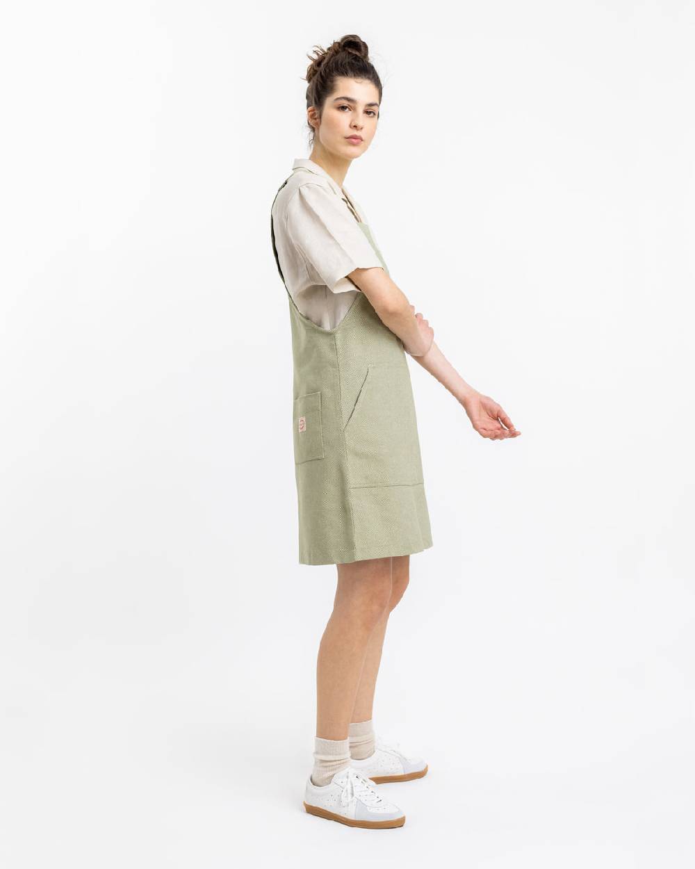 Rotholz Latzkleid aus Bio Canvas Grün Kariert VIP-Rabatte