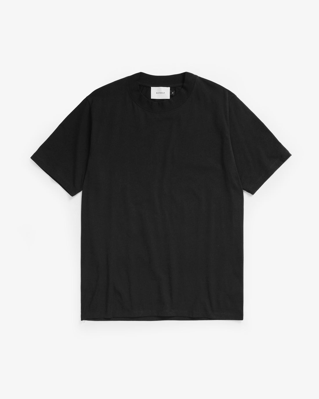 Rotholz Basic T-Shirt mit breitem Kragen Bio Baumwolle - Schwarz Begrenzte Freigabe