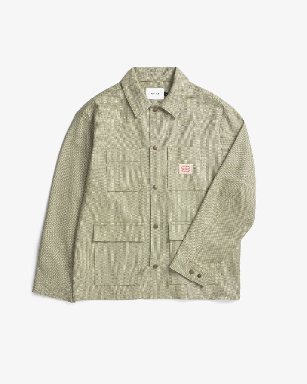 Rotholz Leichte Jacke aus Bio Canvas Grün Kariert Nur noch ein Tag übrig