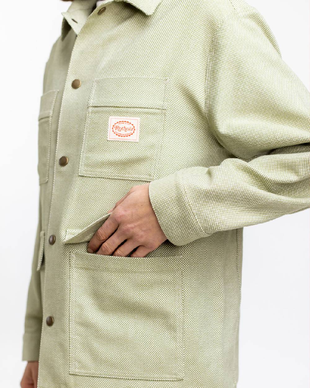 Rotholz Leichte Jacke aus Bio Canvas Grün Kariert Nur noch ein Tag übrig