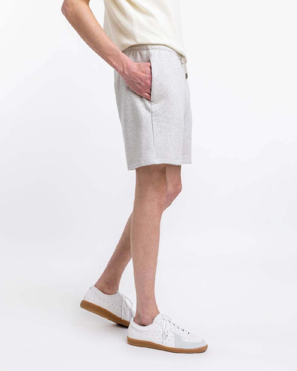 Rotholz Logo Sweatshorts aus Bio-Baumwolle Grau Outlet