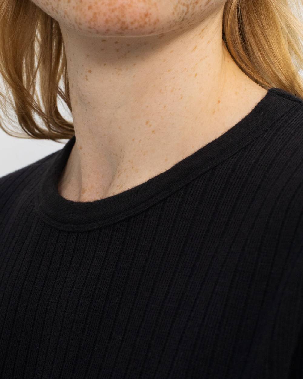 Rotholz Schweres Geripptes T-Shirt Bio Baumwolle - Schwarz Blitzverkäufe