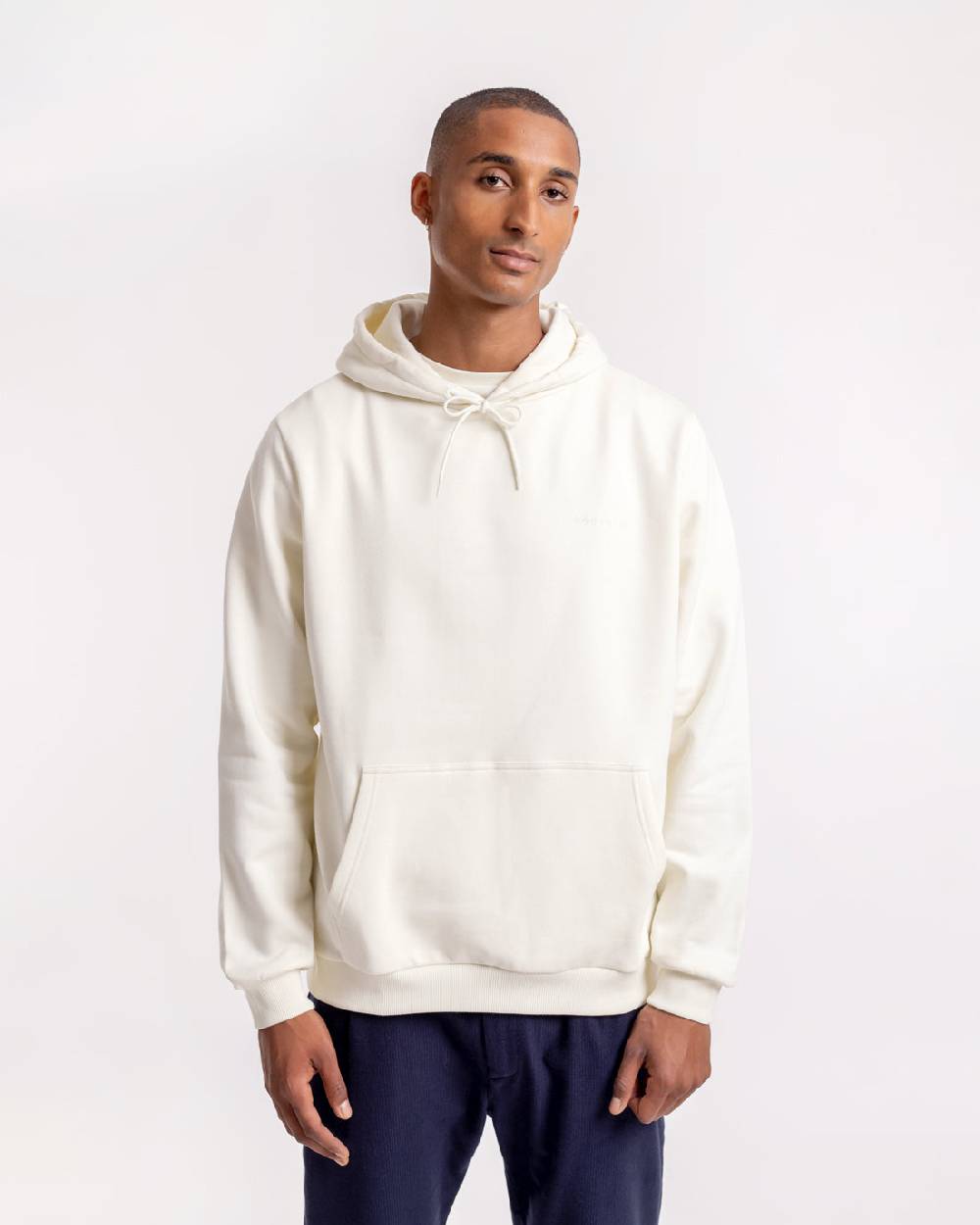 Rotholz Logo Hoodie aus Bio-Baumwolle Weiß Rabatt