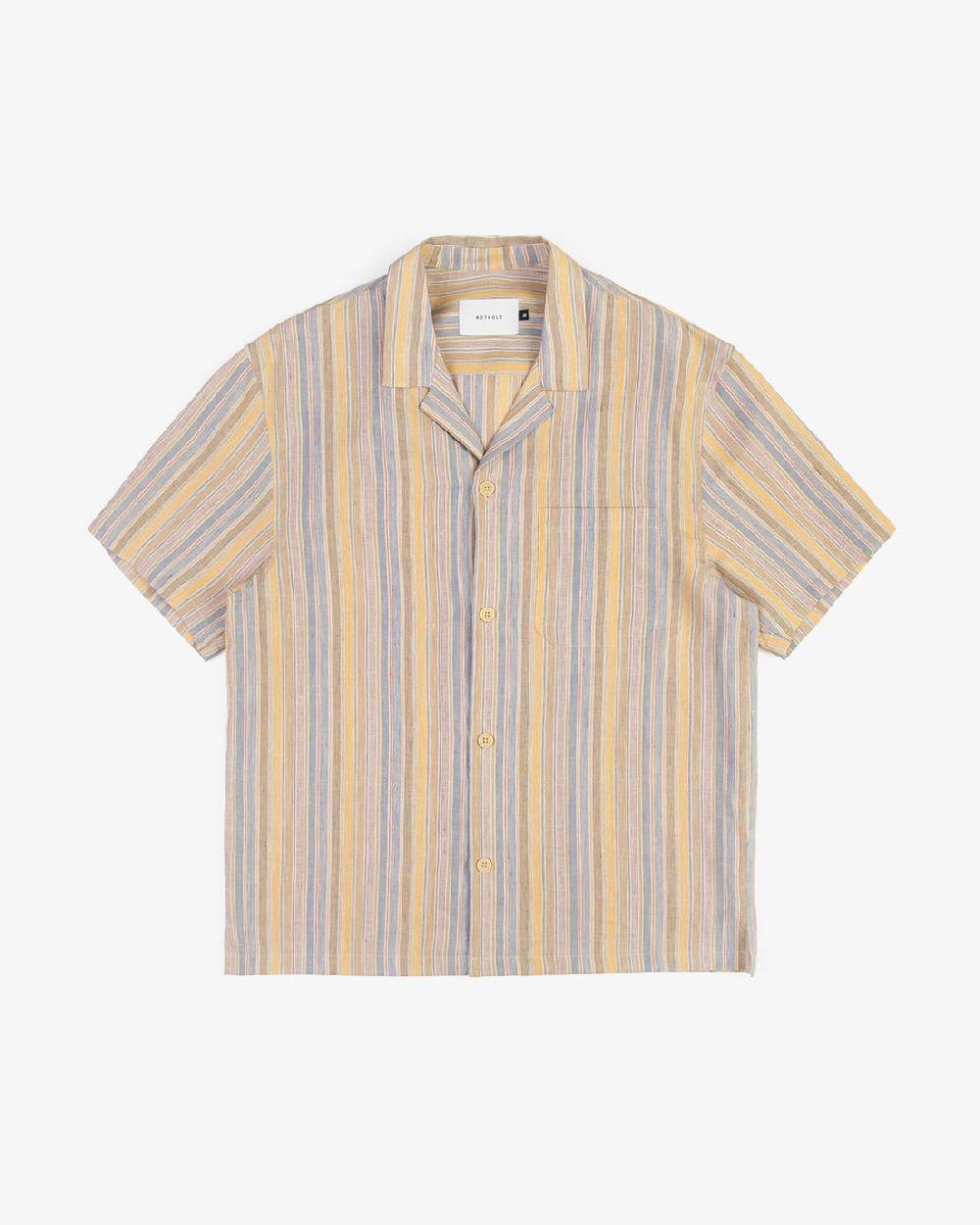 Rotholz Bowling Shirt Leinen Mix - Gestreift Begrenztes Angebot