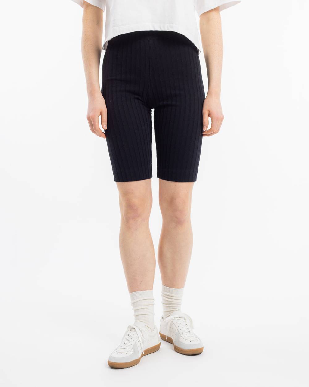 Rotholz Gerippte Biker Shorts Bio Baumwolle - Schwarz Muttertagsangebot