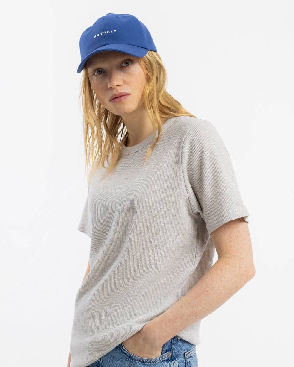 Rotholz Waffel T-Shirt Bio-Baumwolle - Grau Neueste Mode