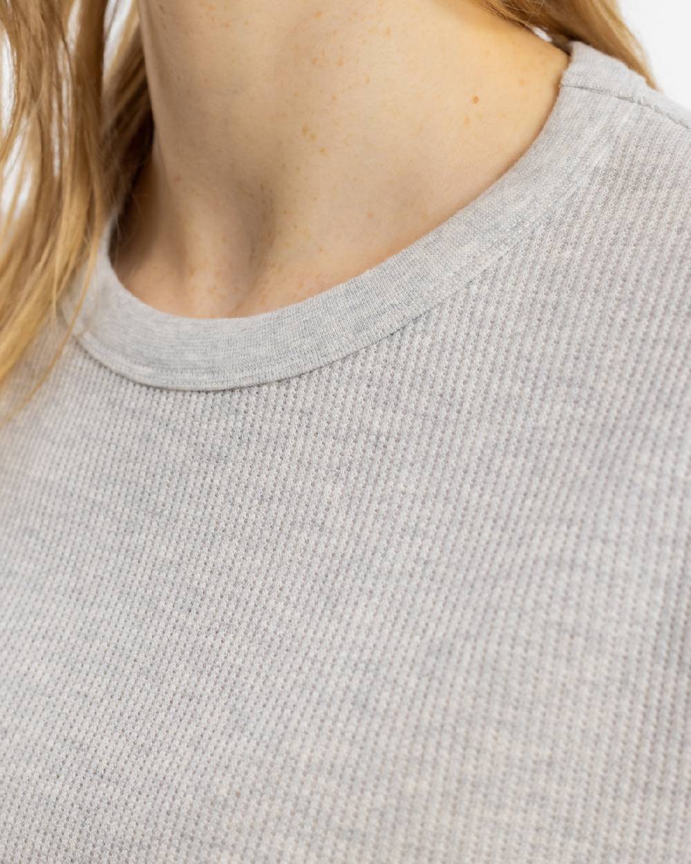 Rotholz Waffel T-Shirt Bio-Baumwolle - Grau Neueste Mode