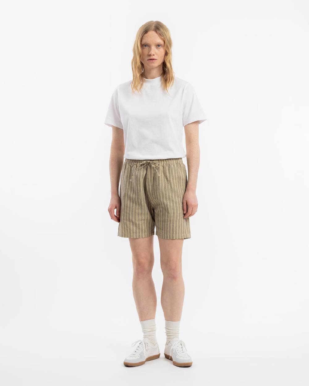 Rotholz Kurze Hose Leinen Mix - Grau Gestreift Bestseller