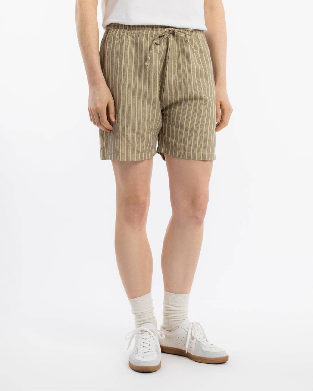 Rotholz Kurze Hose Leinen Mix - Grau Gestreift Bestseller