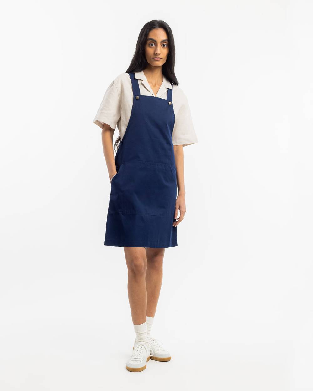 Rotholz Latzkleid aus Bio Canvas - Blau Kauf eins, bekomm eins gratis