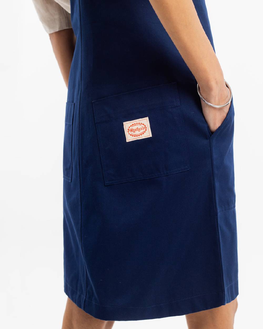 Rotholz Latzkleid aus Bio Canvas - Blau Kauf eins, bekomm eins gratis