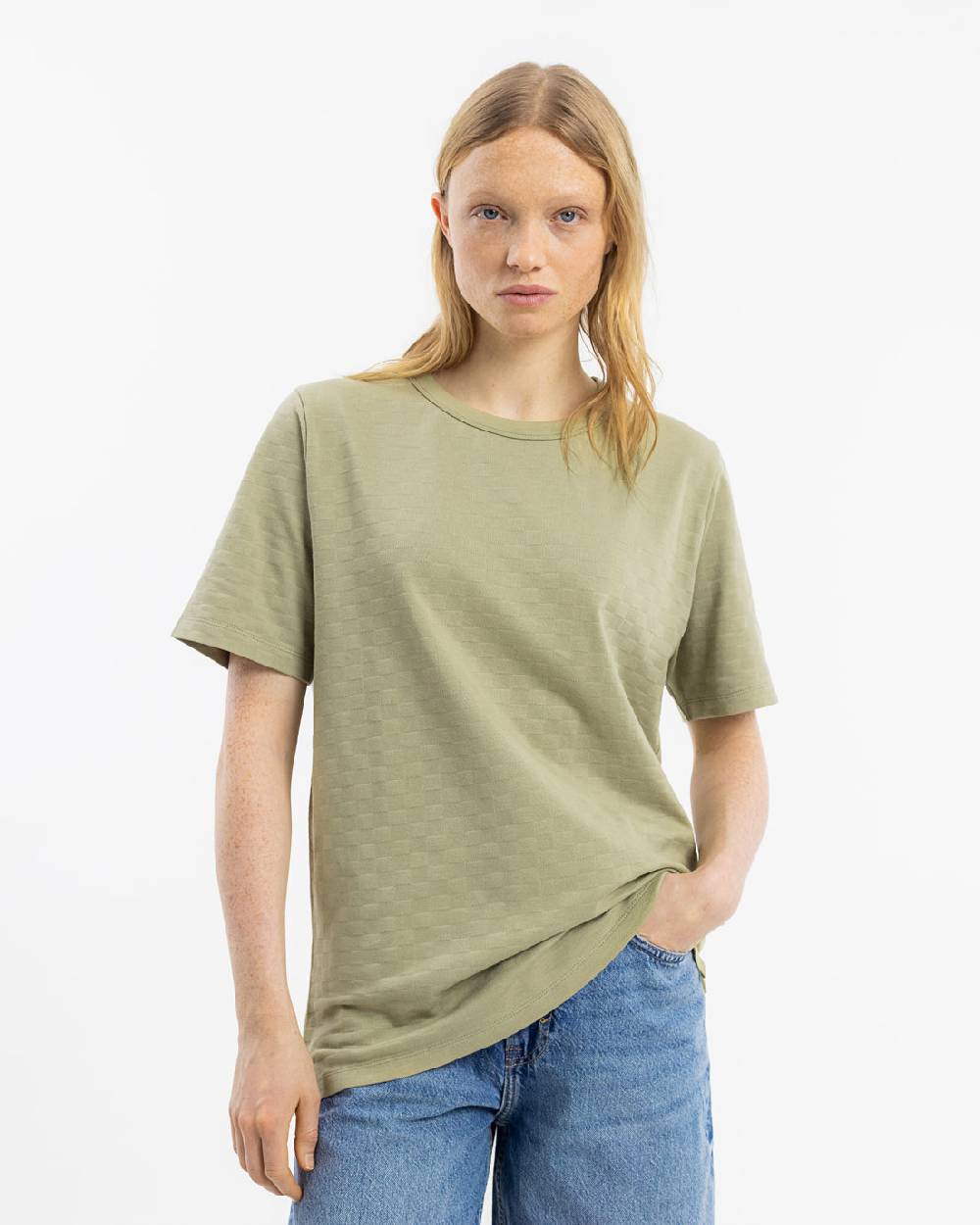 Rotholz Strukturiertes T-Shirt Bio Baumwolle - Grün VIP-Rabatte