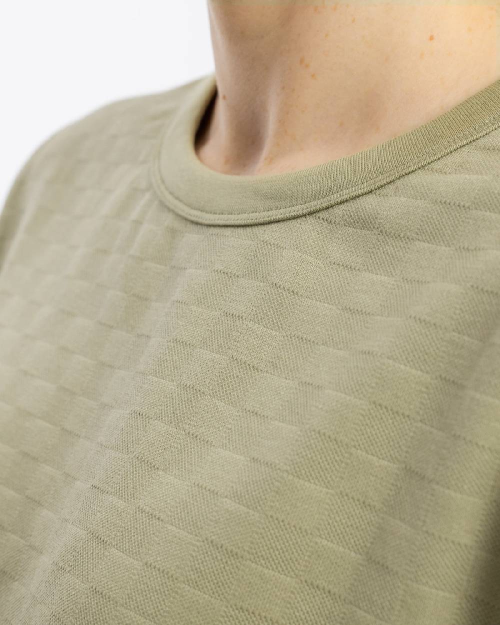 Rotholz Strukturiertes T-Shirt Bio Baumwolle - Grün VIP-Rabatte