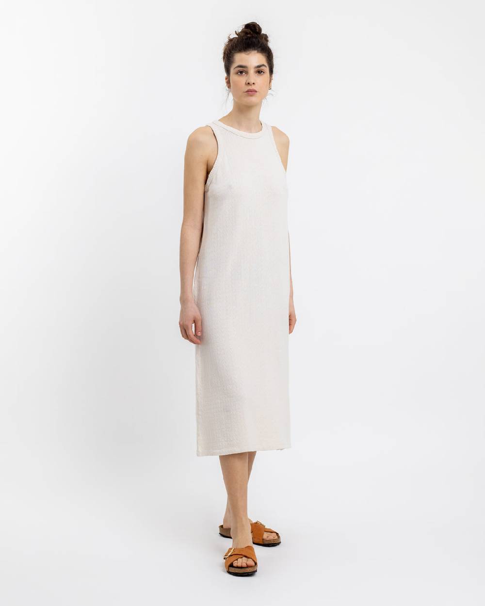 Rotholz Strick Kleid aus Bio-Baumwolle Off-White Begrenzte Freigabe