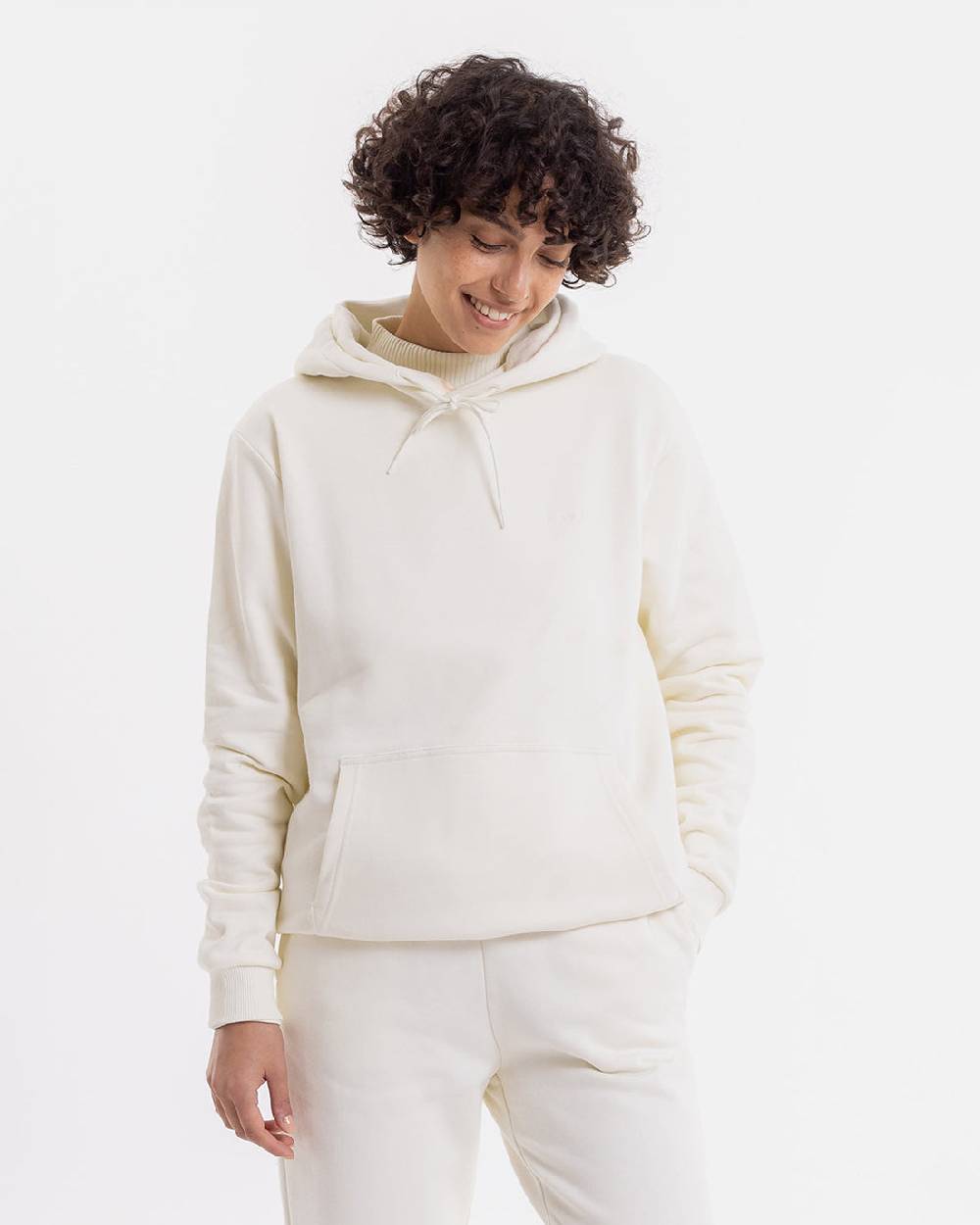 Rotholz Logo Hoodie aus Bio-Baumwolle Weiß Letzte 3 Tage