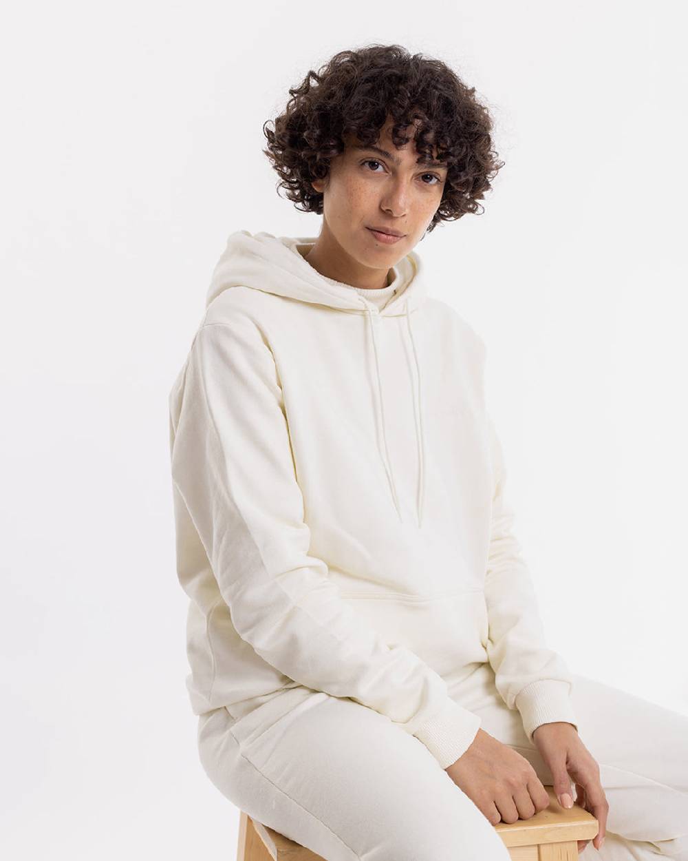 Rotholz Logo Hoodie aus Bio-Baumwolle Weiß Letzte 3 Tage