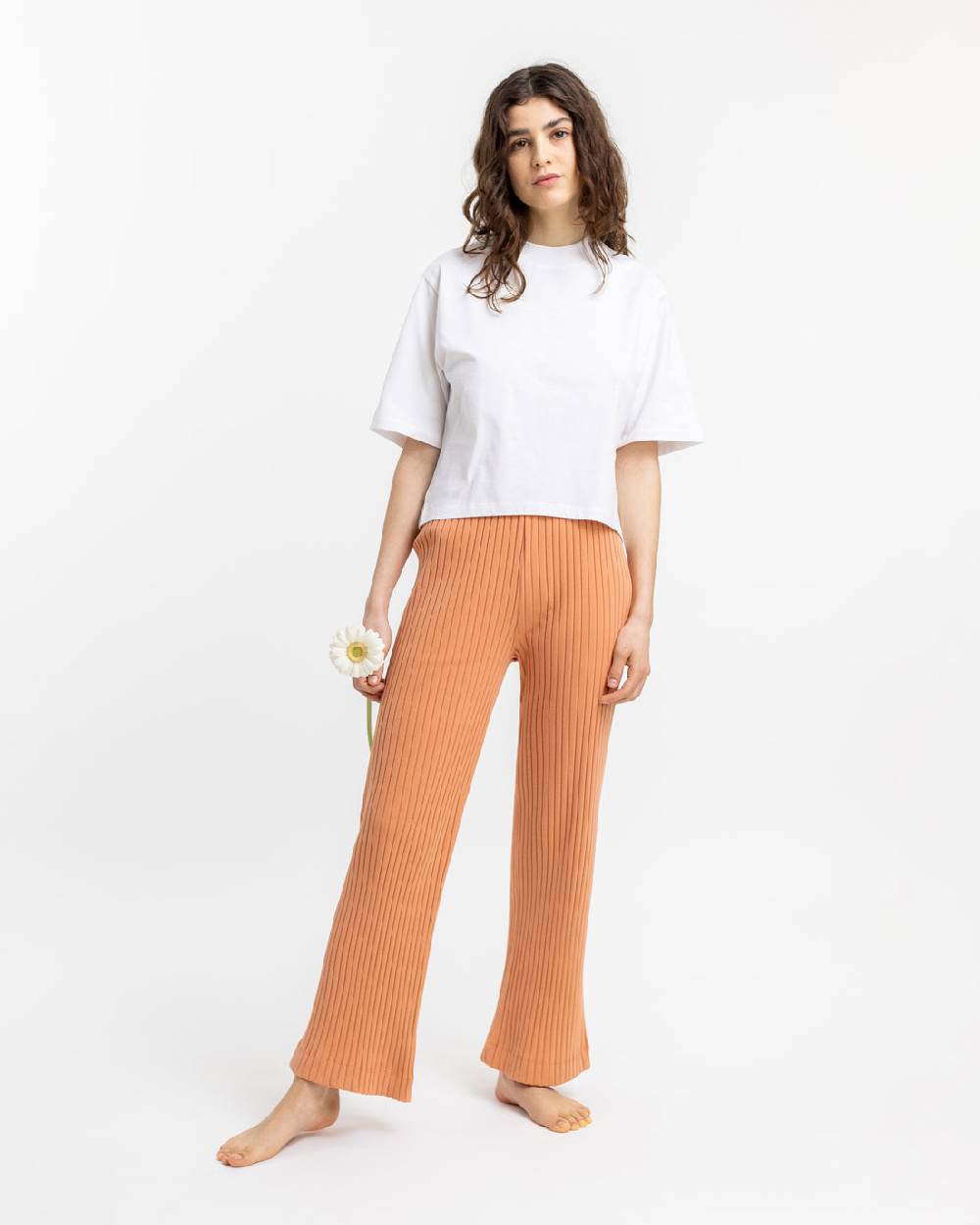 Rotholz Gerippte Hose aus Bio-Baumwolle Apricot Zeitbegrenzte Promotion